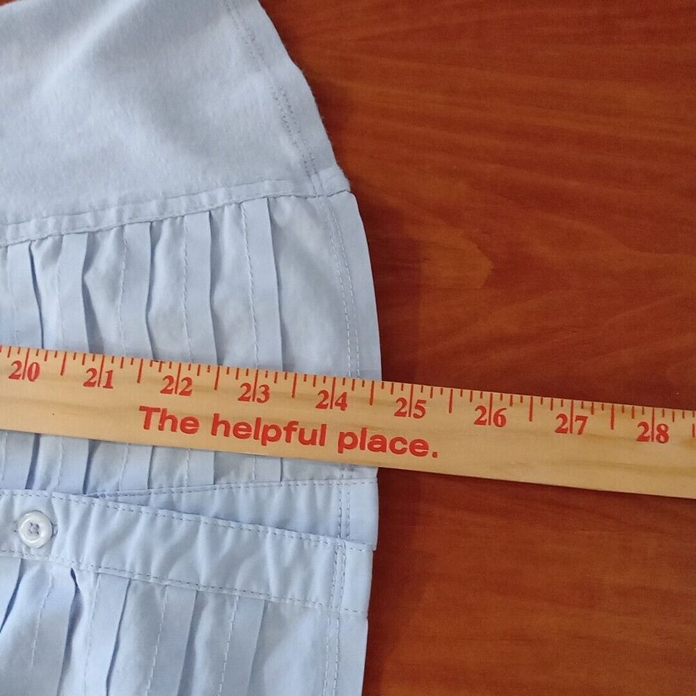 Signature By Larry Levine Shirt Women's Size Small Lt Blue Button Up 1 /2 Sleeve - Picture 8 of 12